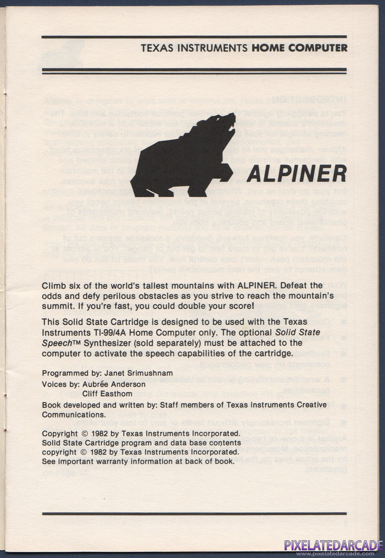 Alpiner: Instruction Manual - Page 3