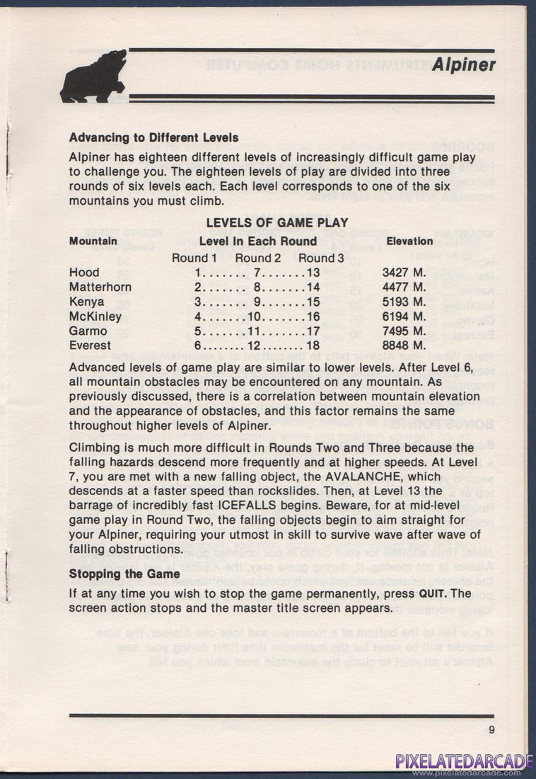Alpiner: Instruction Manual - Page 11