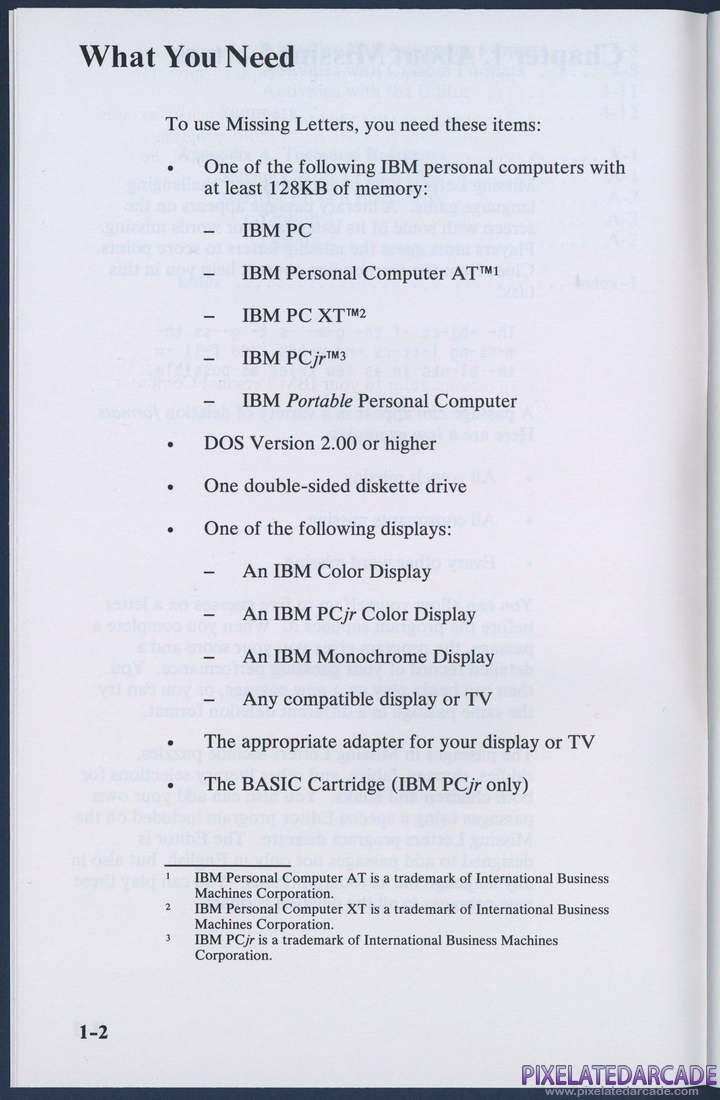 Missing Letters: Instruction Manual - Page 1-2
