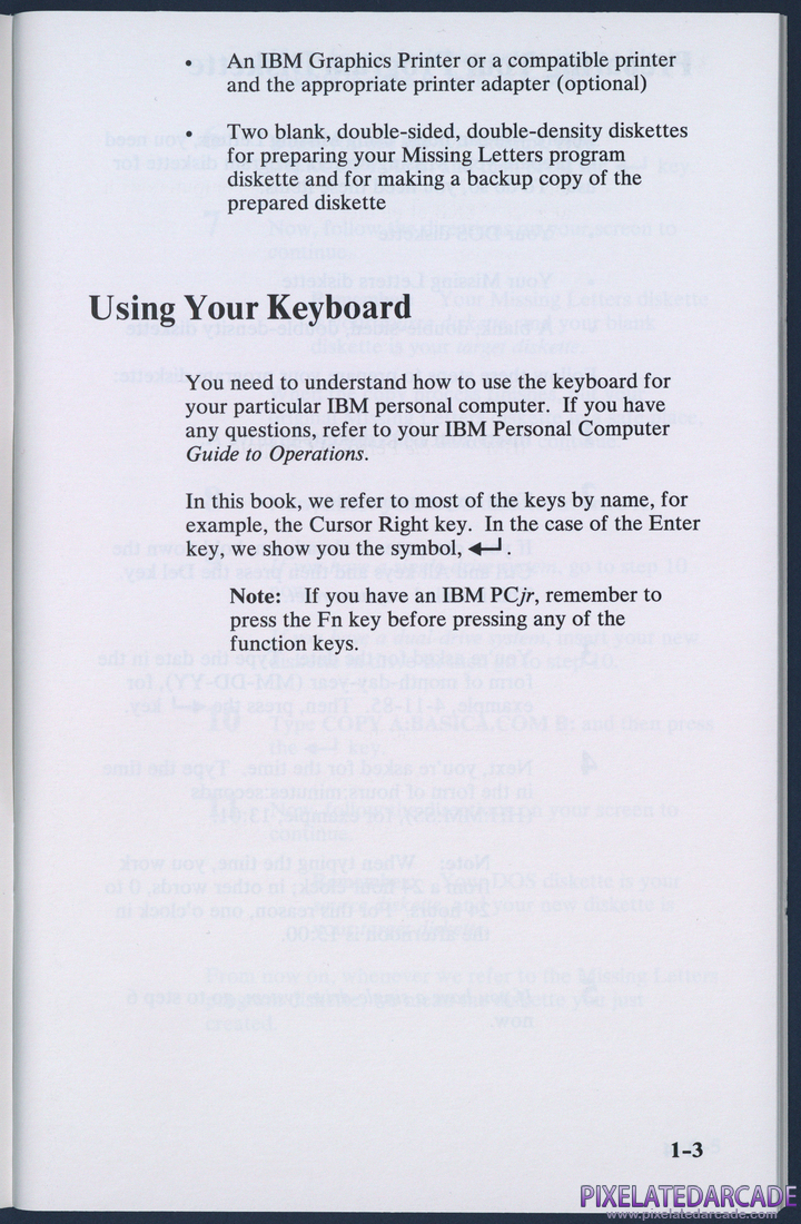 Missing Letters: Instruction Manual - Page 1-3