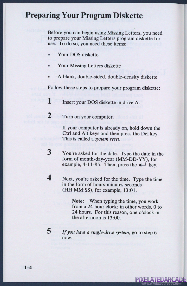 Missing Letters: Instruction Manual - Page 1-4