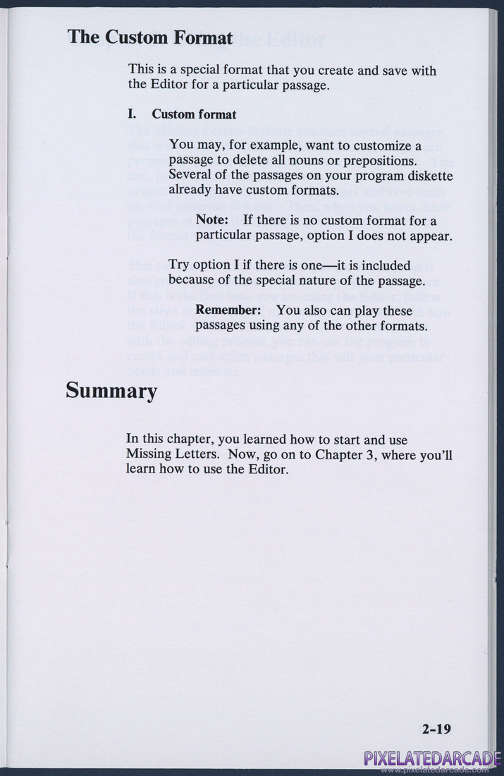 Missing Letters: Instruction Manual - Page 2-19