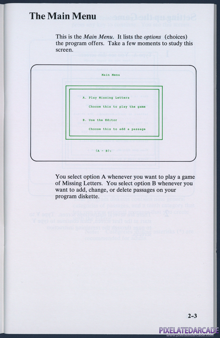 Missing Letters: Instruction Manual - Page 2-3