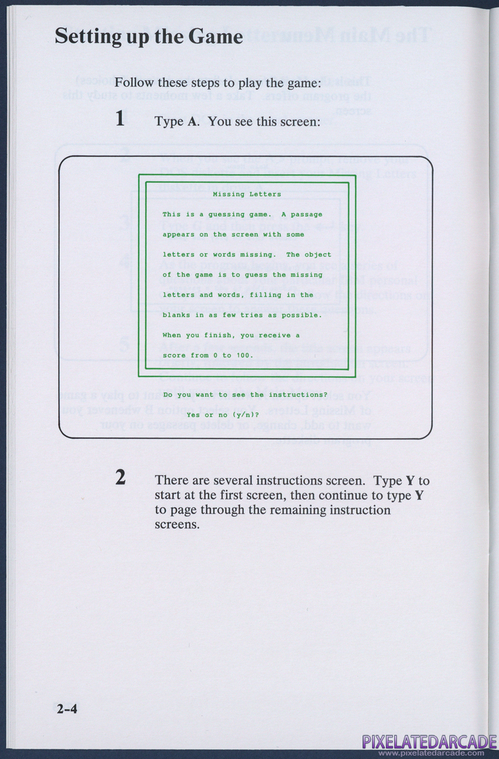 Missing Letters: Instruction Manual - Page 2-4