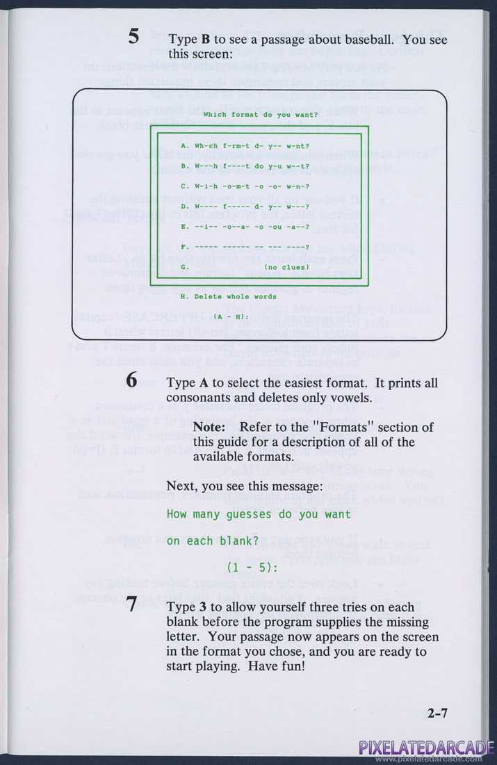 Missing Letters: Instruction Manual - Page 2-7