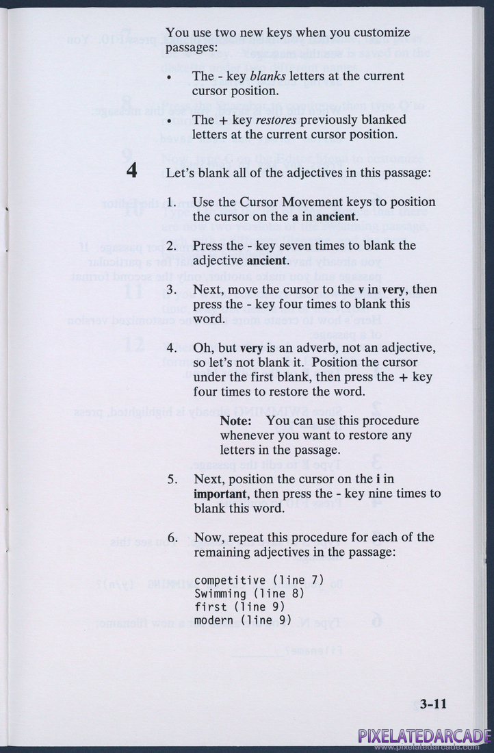 Missing Letters: Instruction Manual - Page 3-11