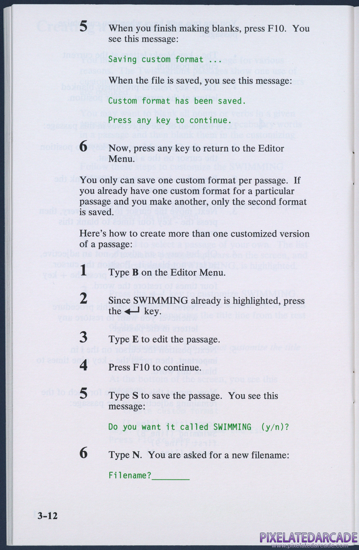 Missing Letters: Instruction Manual - Page 3-12