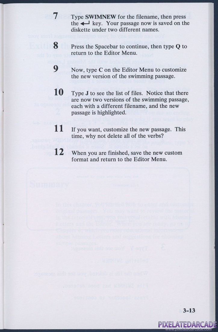 Missing Letters: Instruction Manual - Page 3-13