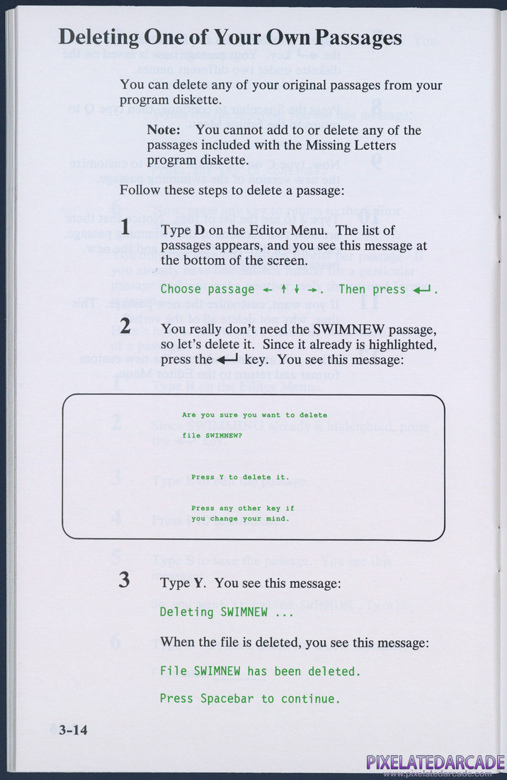 Missing Letters: Instruction Manual - Page 3-14