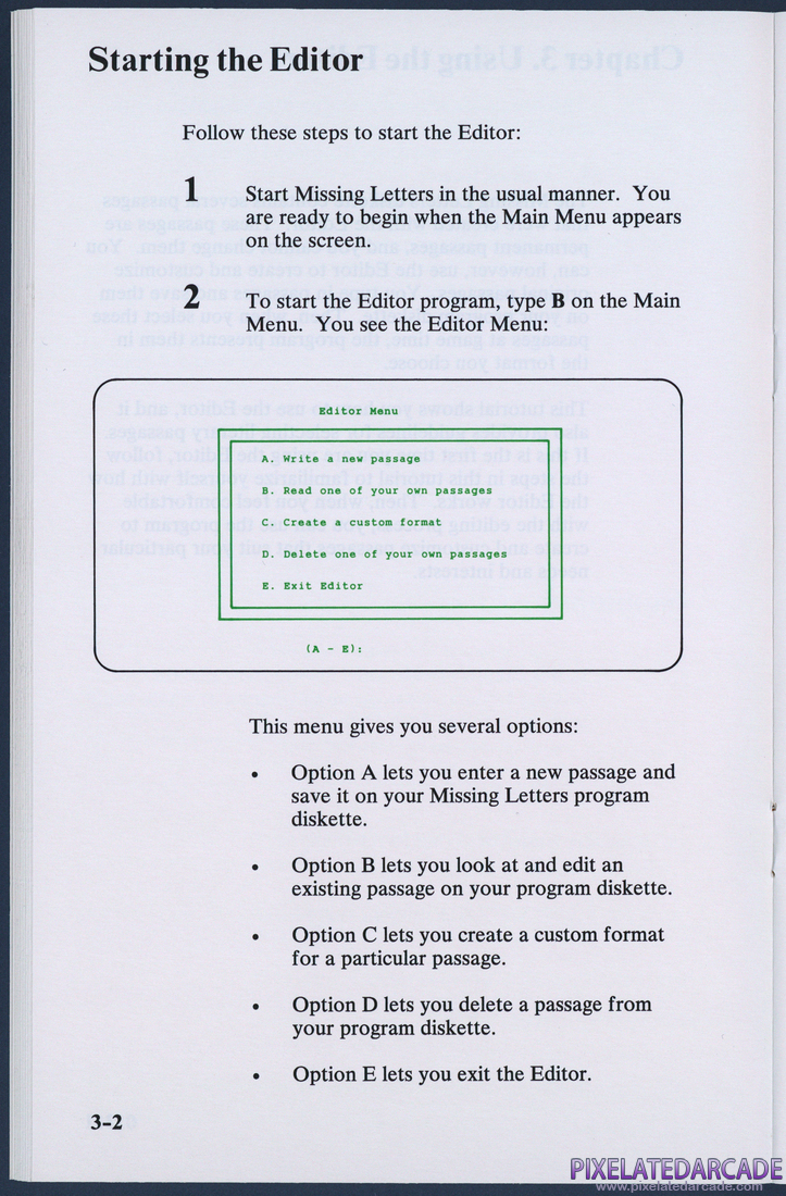 Missing Letters: Instruction Manual - Page 3-2