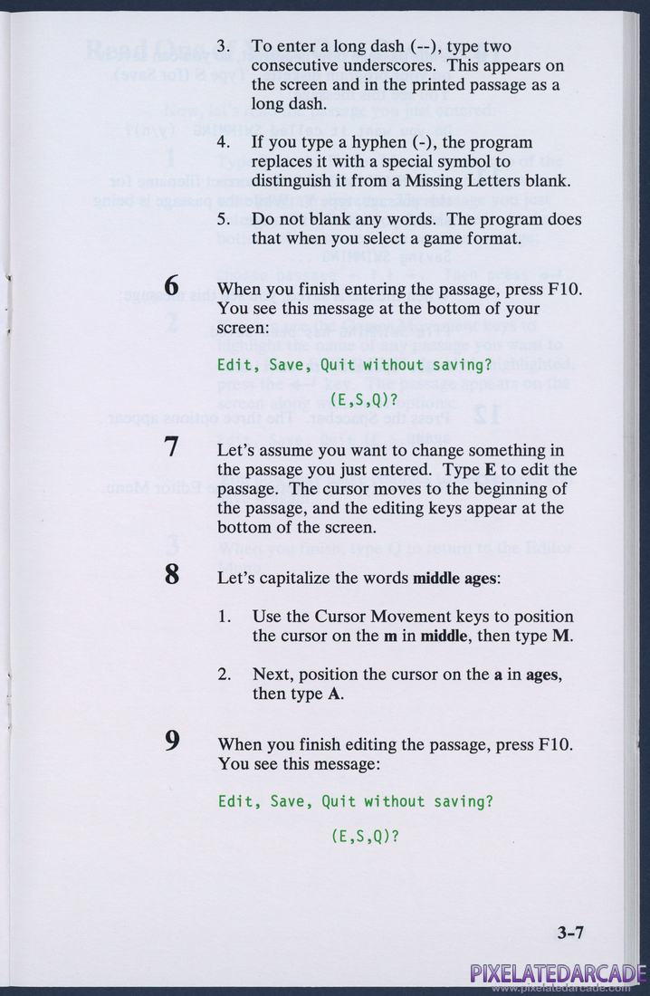 Missing Letters: Instruction Manual - Page 3-7