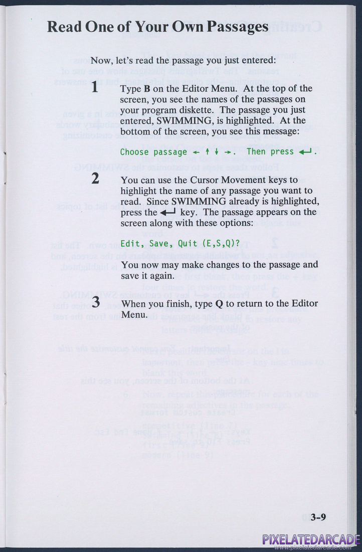 Missing Letters: Instruction Manual - Page 3-9