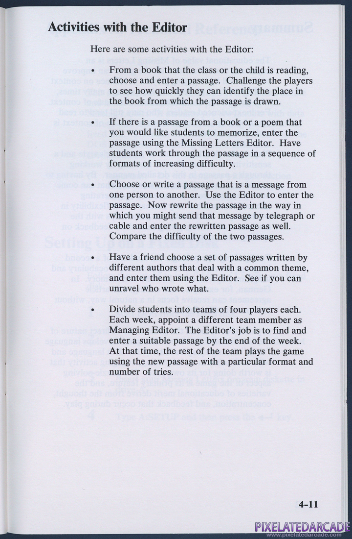 Missing Letters: Instruction Manual - Page 4-11