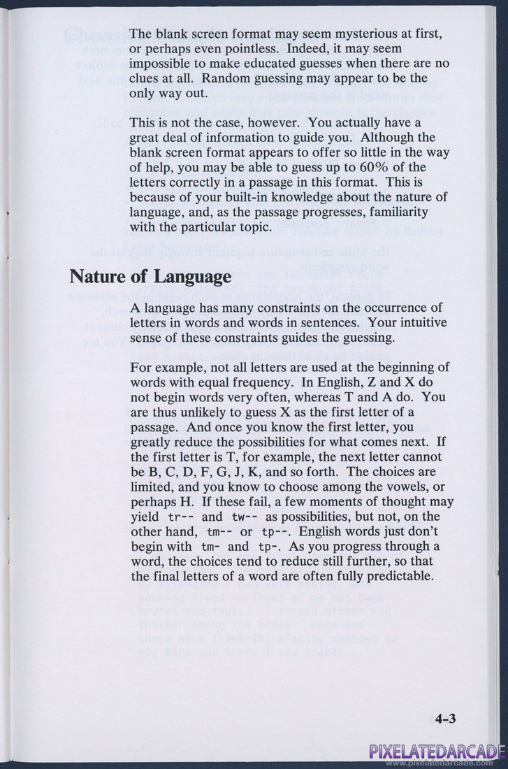 Missing Letters: Instruction Manual - Page 4-3