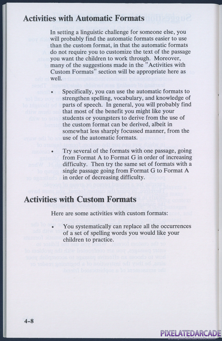 Missing Letters: Instruction Manual - Page 4-8