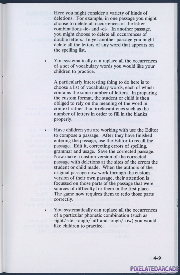 Missing Letters: Instruction Manual - Page 4-9