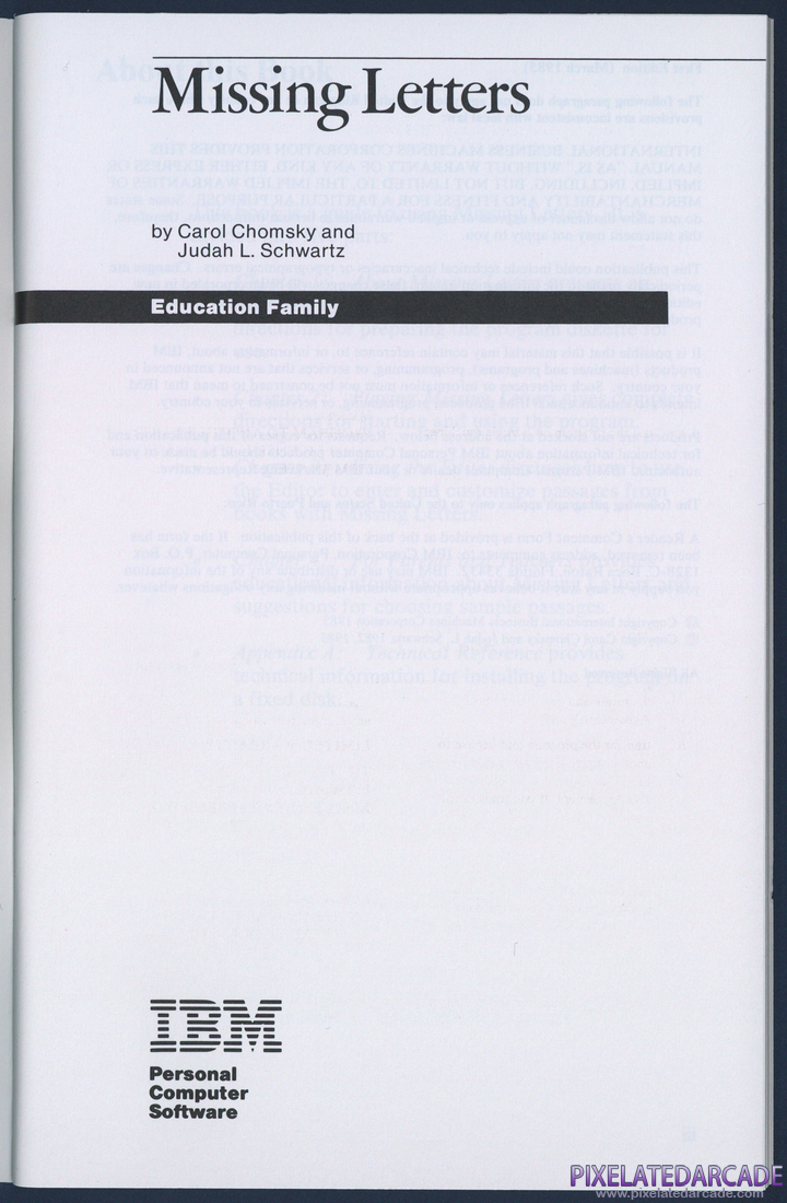 Missing Letters: Instruction Manual - Page i