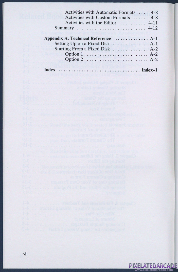 Missing Letters: Instruction Manual - Page vi