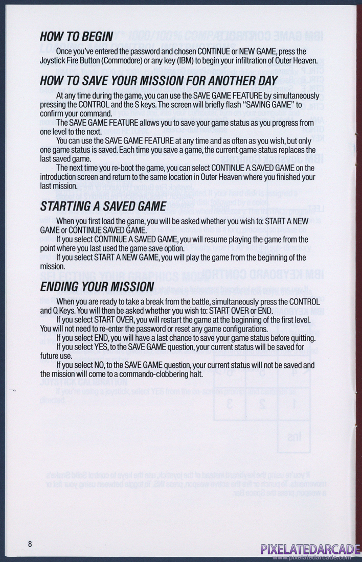 Metal Gear: Instruction Manual - Page 8