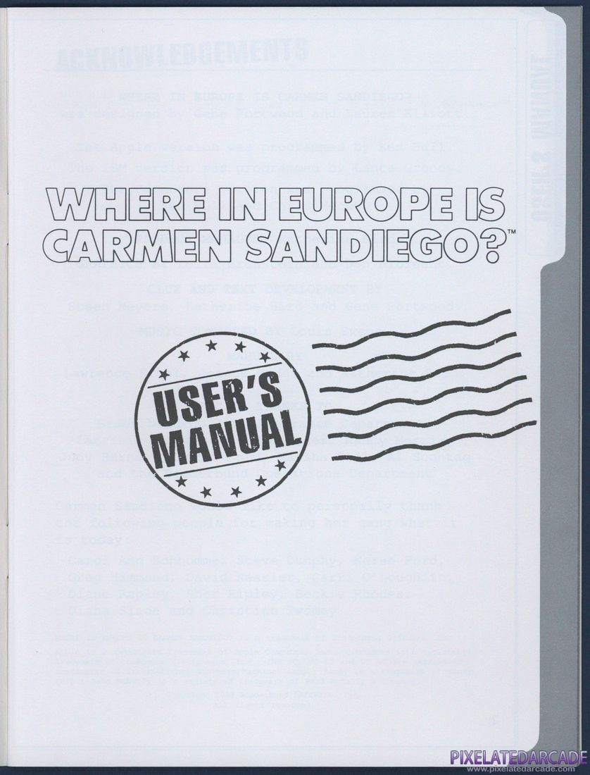 Where in Europe is Carmen Sandiego?: Instruction Manual - Page 1