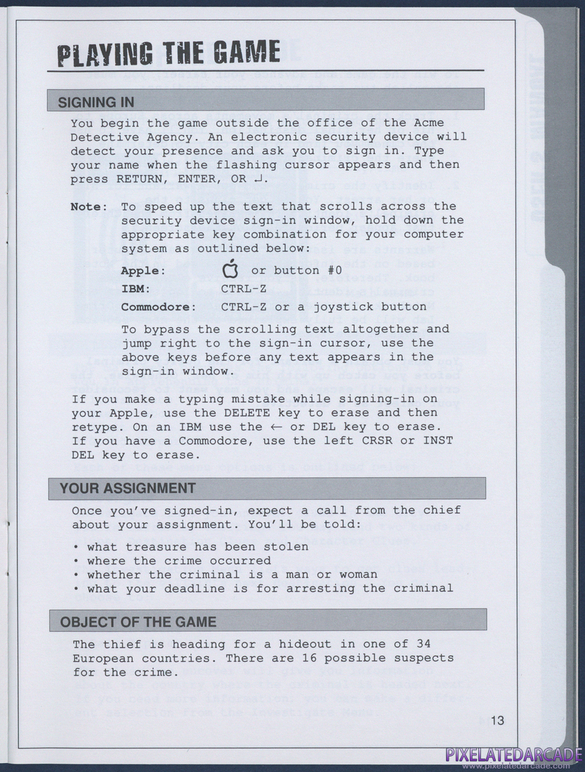 Where in Europe is Carmen Sandiego?: Instruction Manual - Page 13