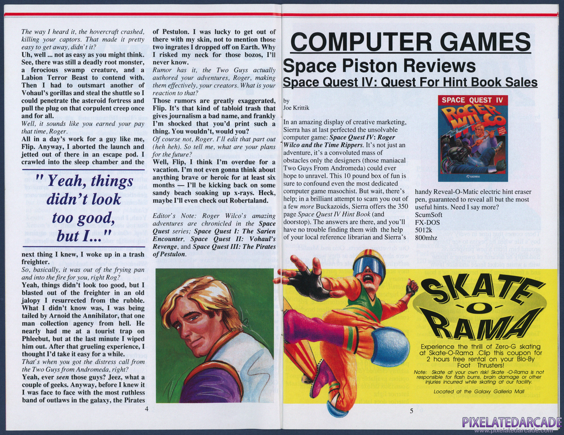 Space Quest IV: Roger Wilco and the Time Rippers: Space Piston Magazine - Page 4