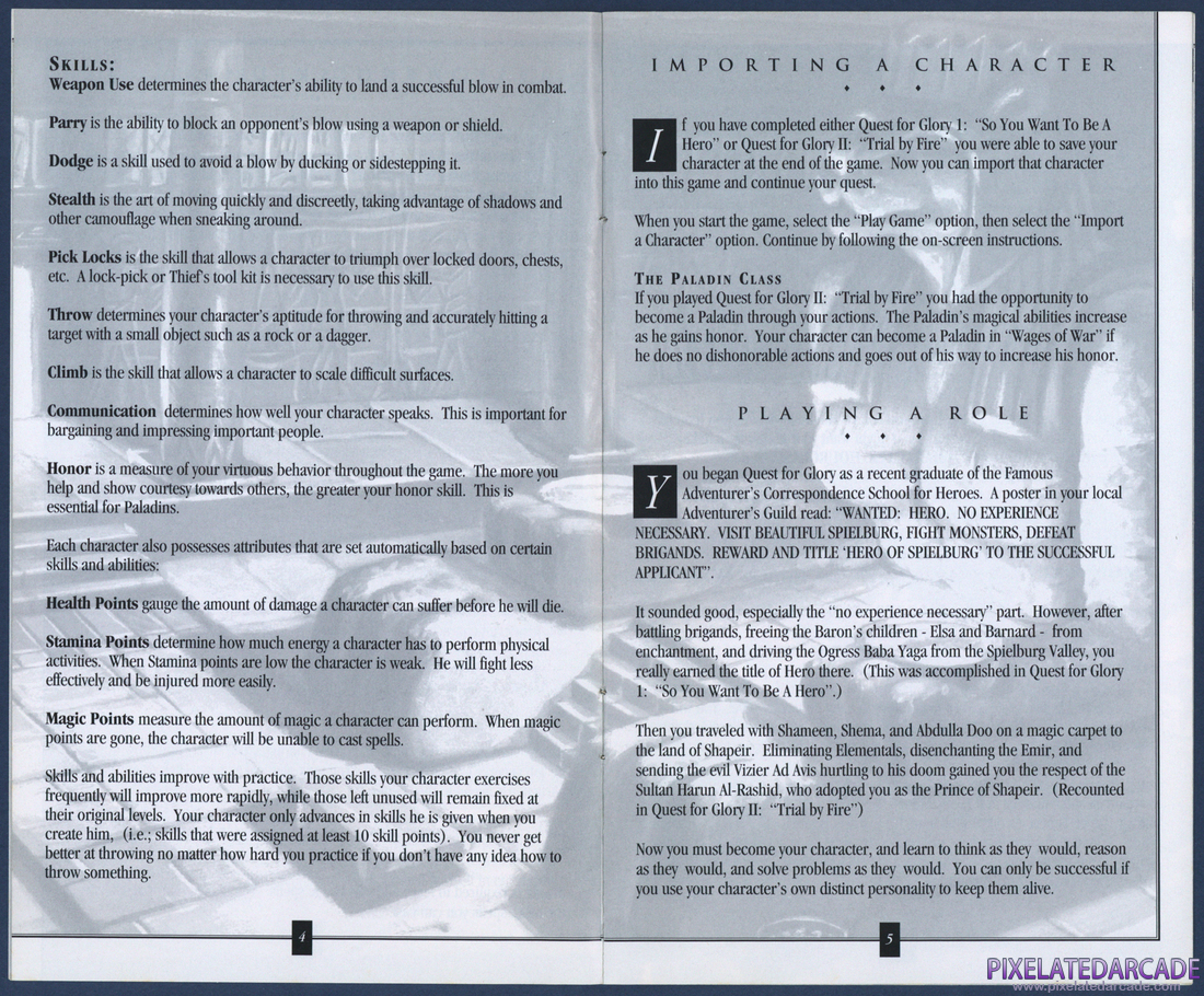 Quest for Glory III: Wages of War: Technical Manual - Page 4