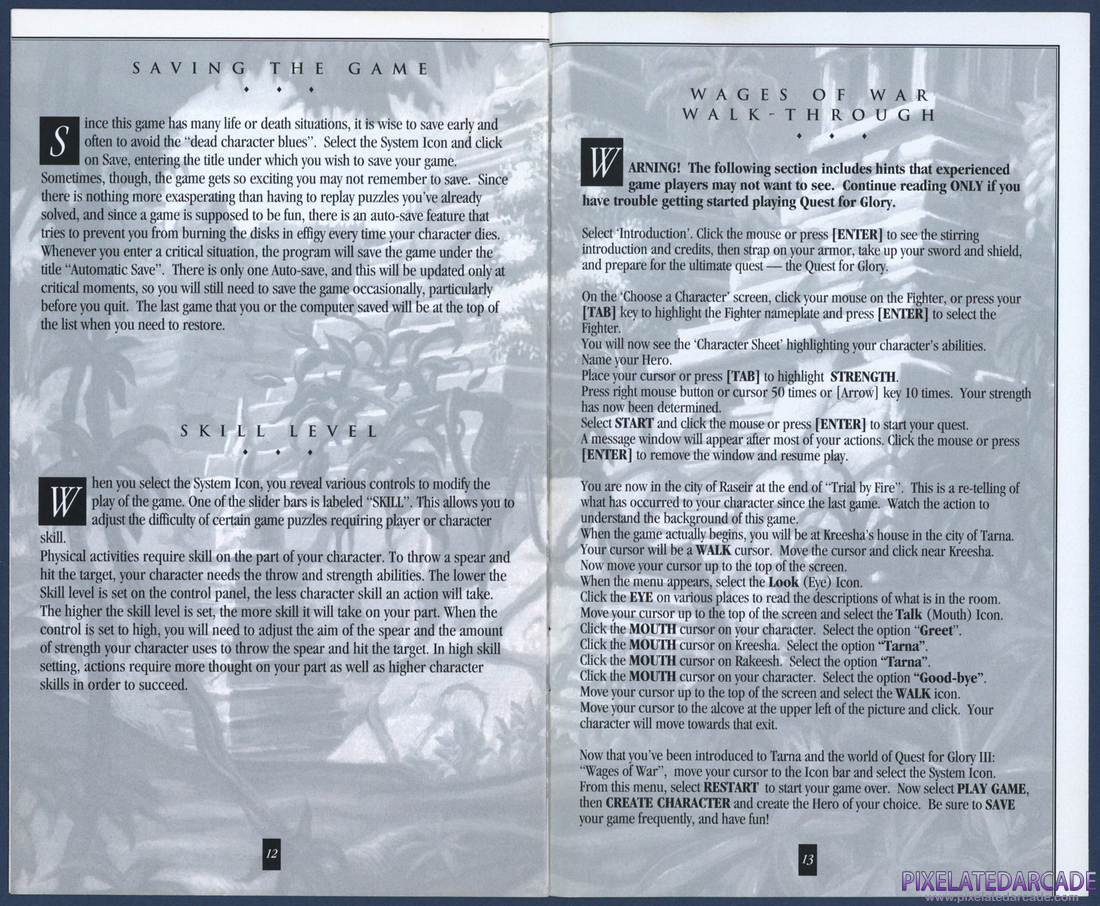 Quest for Glory III: Wages of War: Technical Manual - Page 8