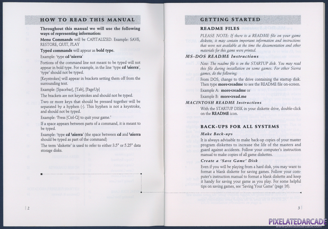 Quest for Glory III: Wages of War: Sierra Game Manual - Page 2