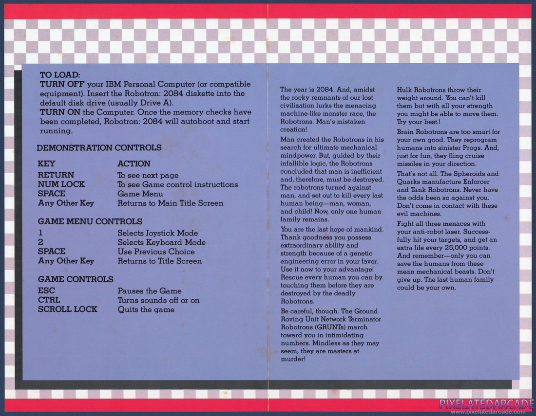 Robotron: 2084: Instruction Manual - Page 2