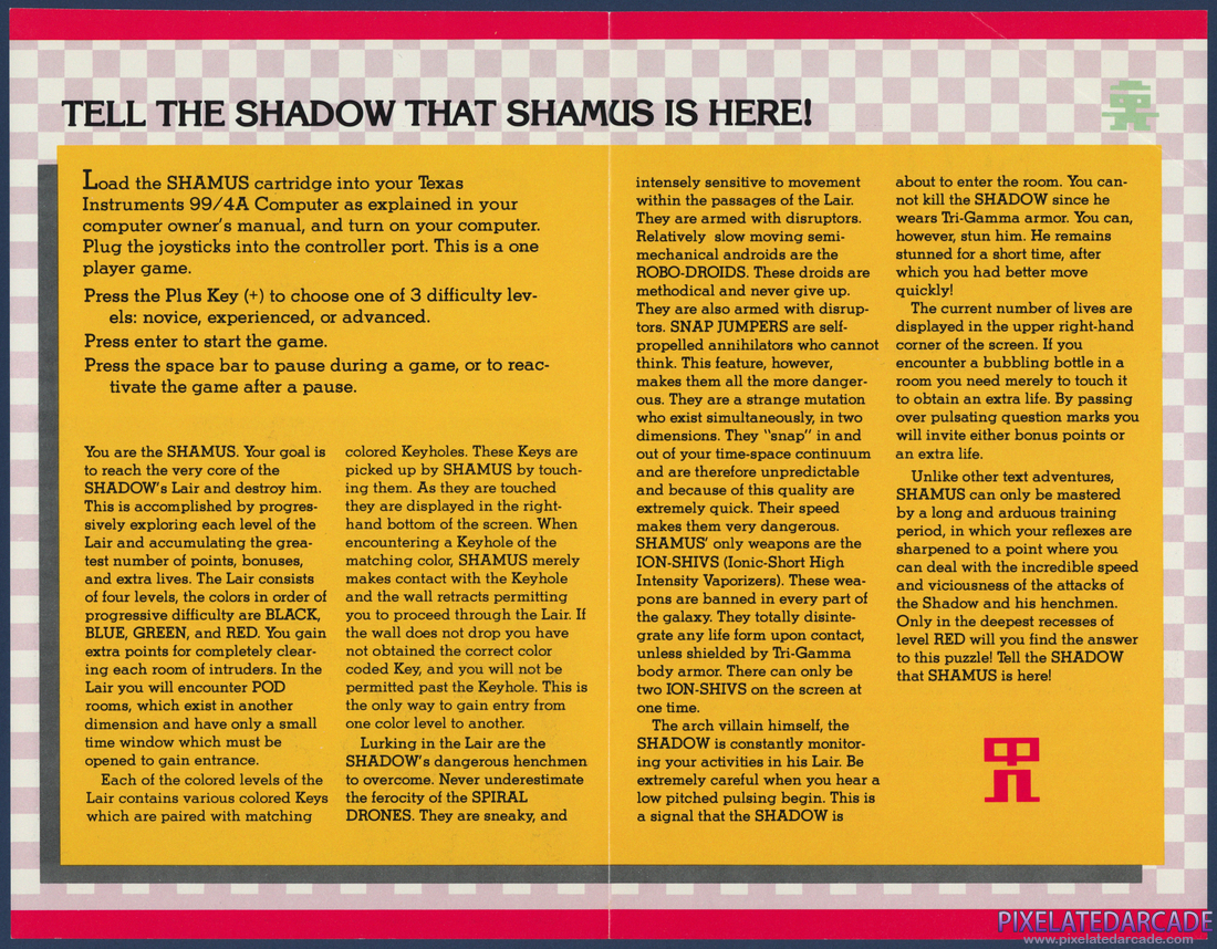 Shamus: Instruction Manual - Page 2