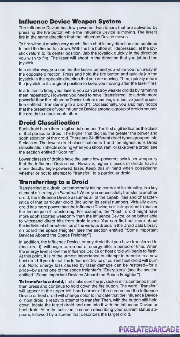 Paradroid: Instruction Manual - Page 3