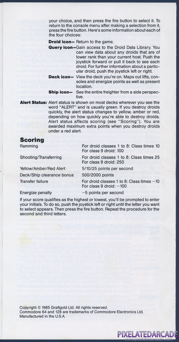 Paradroid: Instruction Manual - Page 5