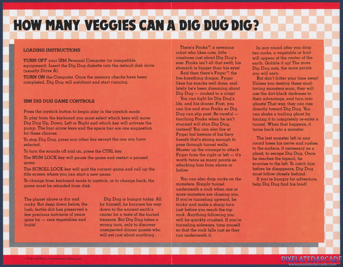 Dig Dug: Instruction Manual - Page 2