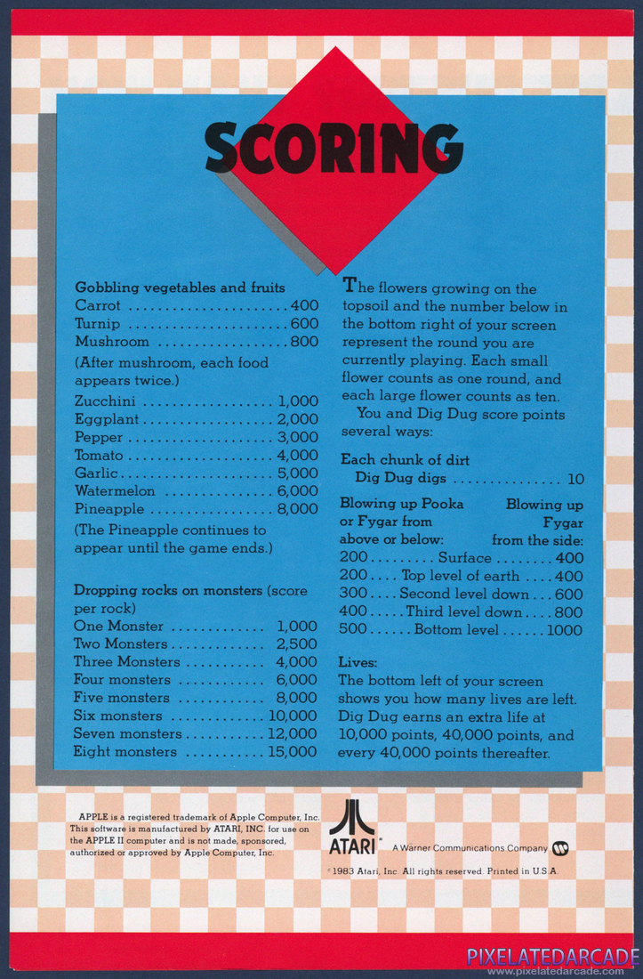 Dig Dug: Instruction Manual - Page 3