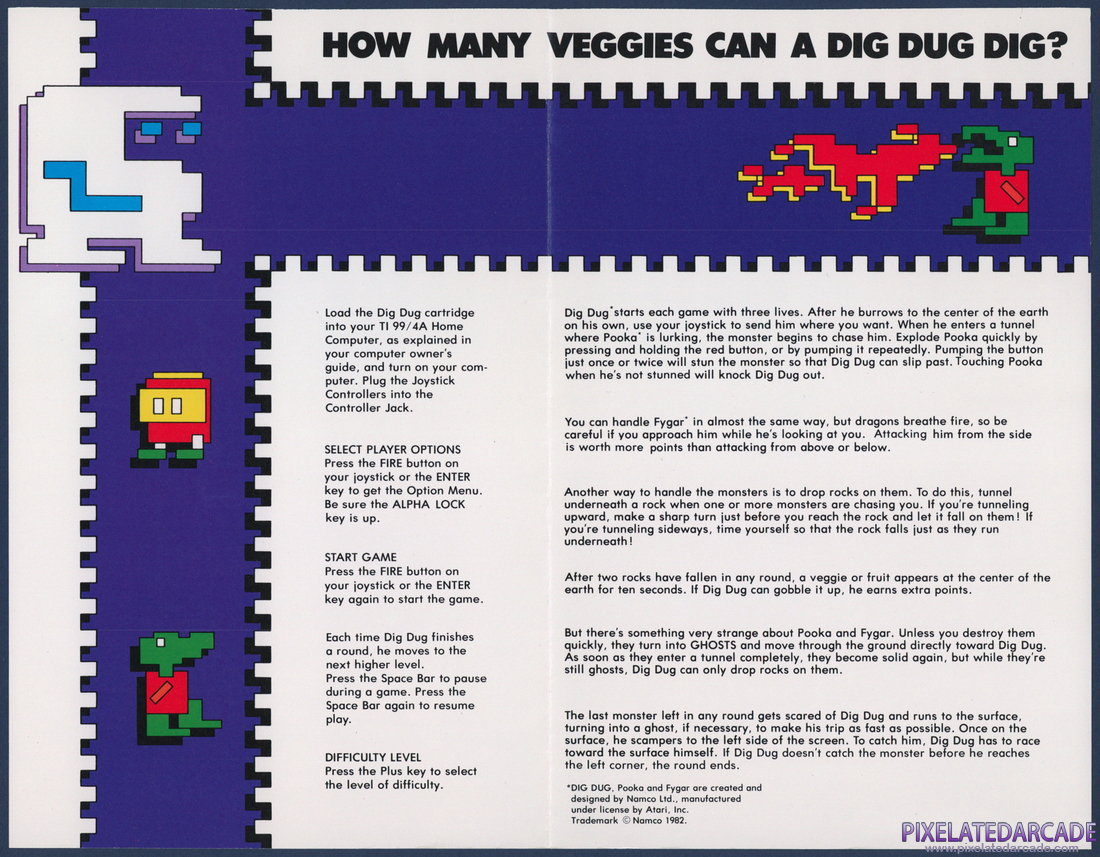 Dig Dug: Instruction Manual - Page 2
