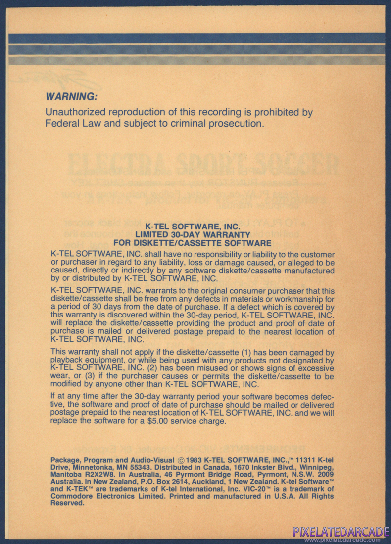 Electra Sport Soccer: Instruction Manual - Page 4