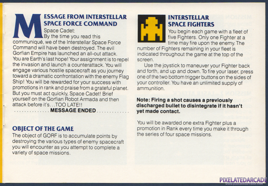 Gorf: Instruction Manual - Page 3