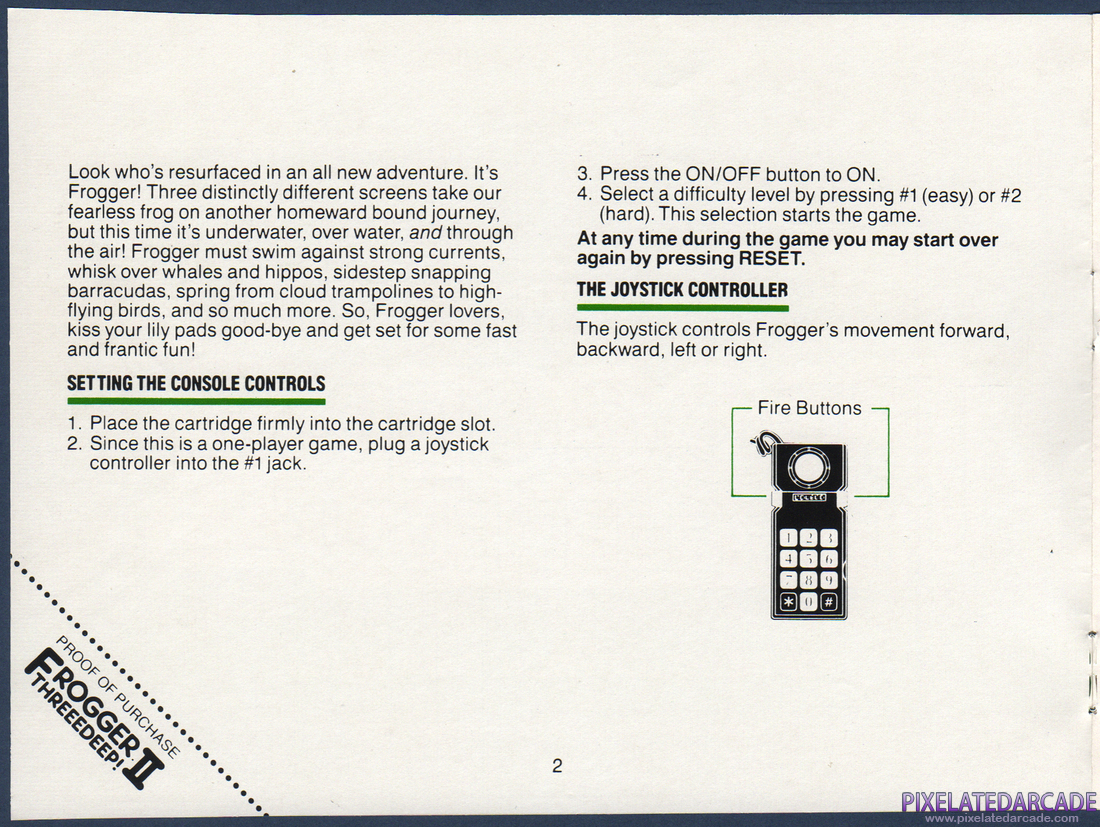 Frogger II: ThreeeDeep!: Instruction Manual - Page 2