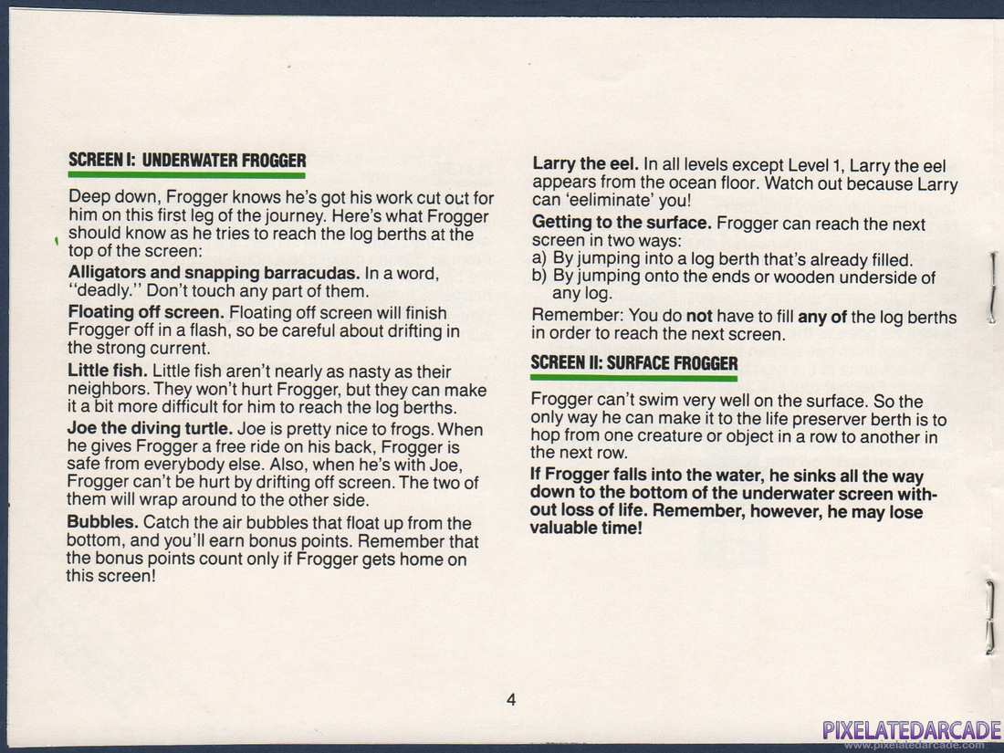 Frogger II: ThreeeDeep!: Instruction Manual - Page 4