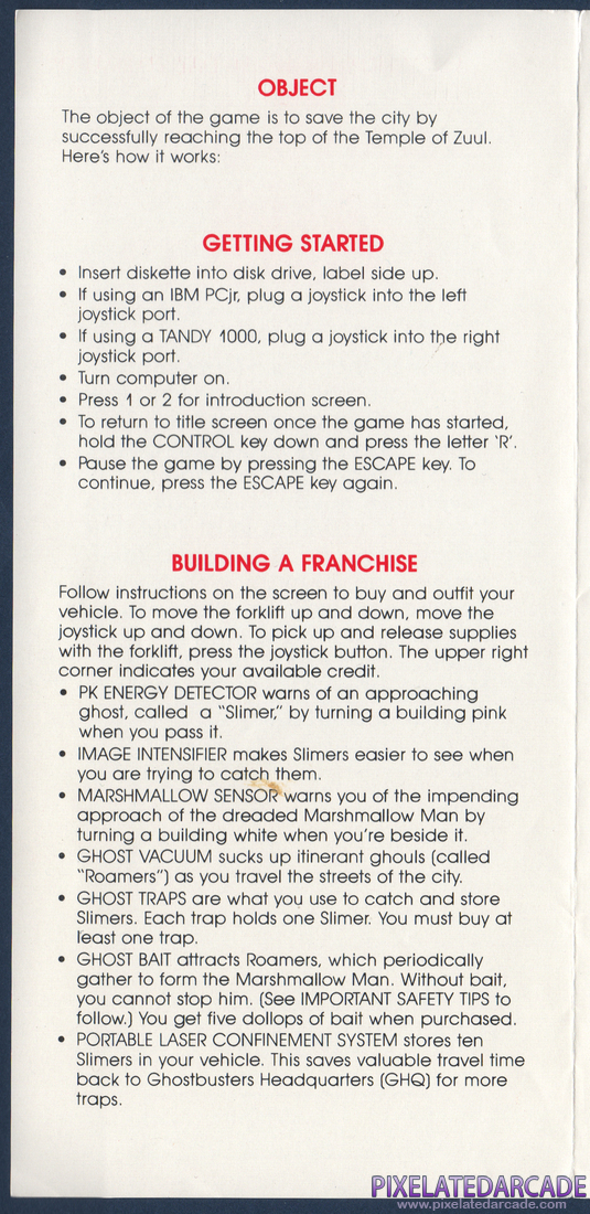 Ghostbusters: Ghostbusters Instruction Manual - Page 2