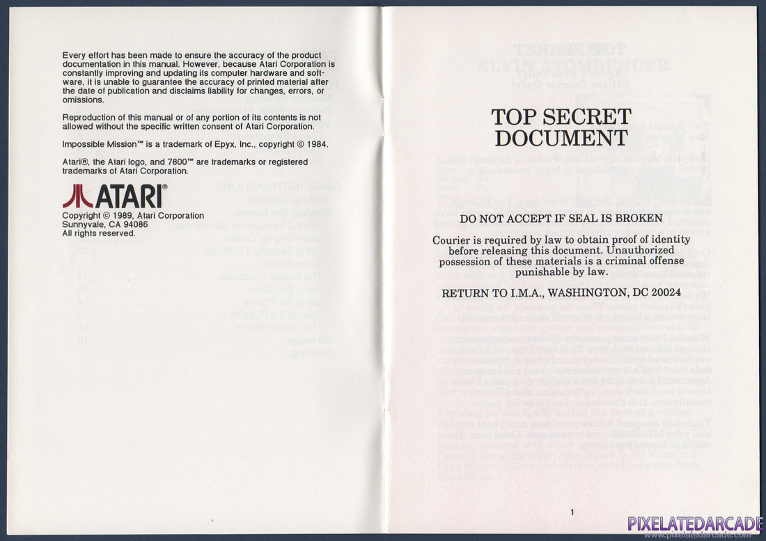 Impossible Mission: Instruction Manual - Page 3