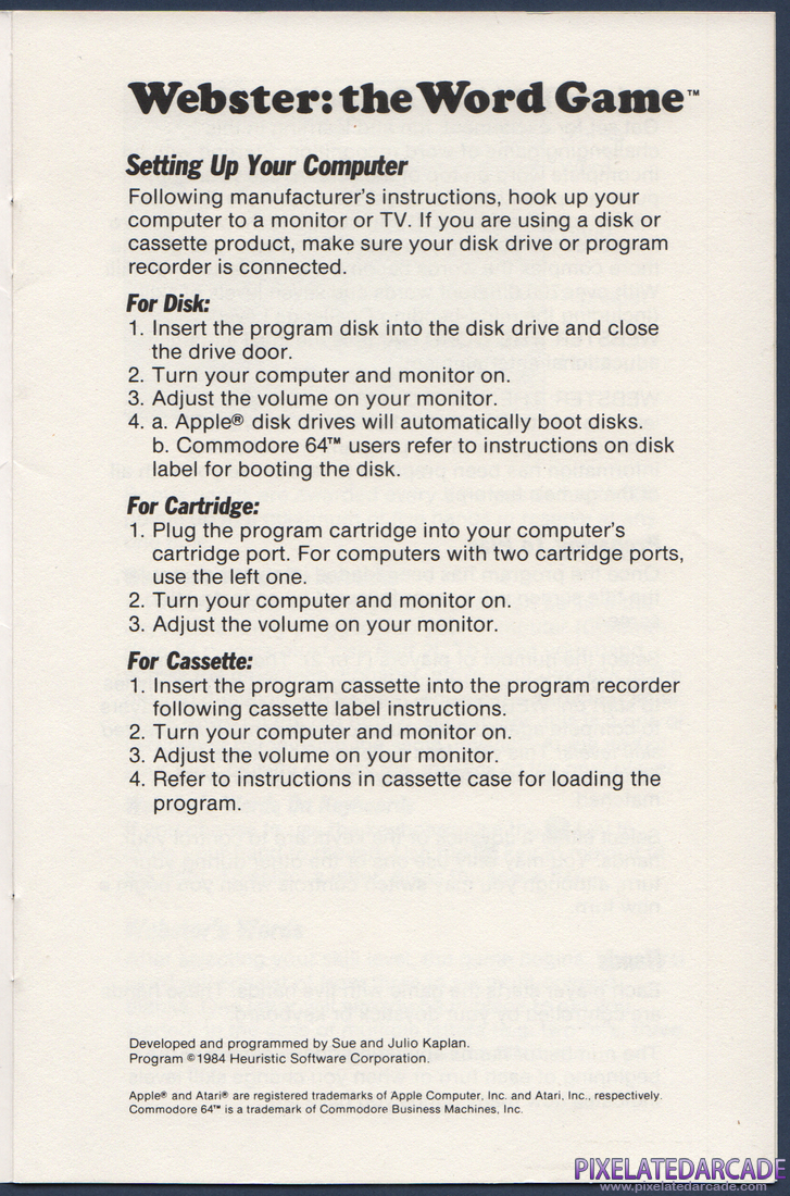 Webster: The Word Game: Instruction Manual - Page 2