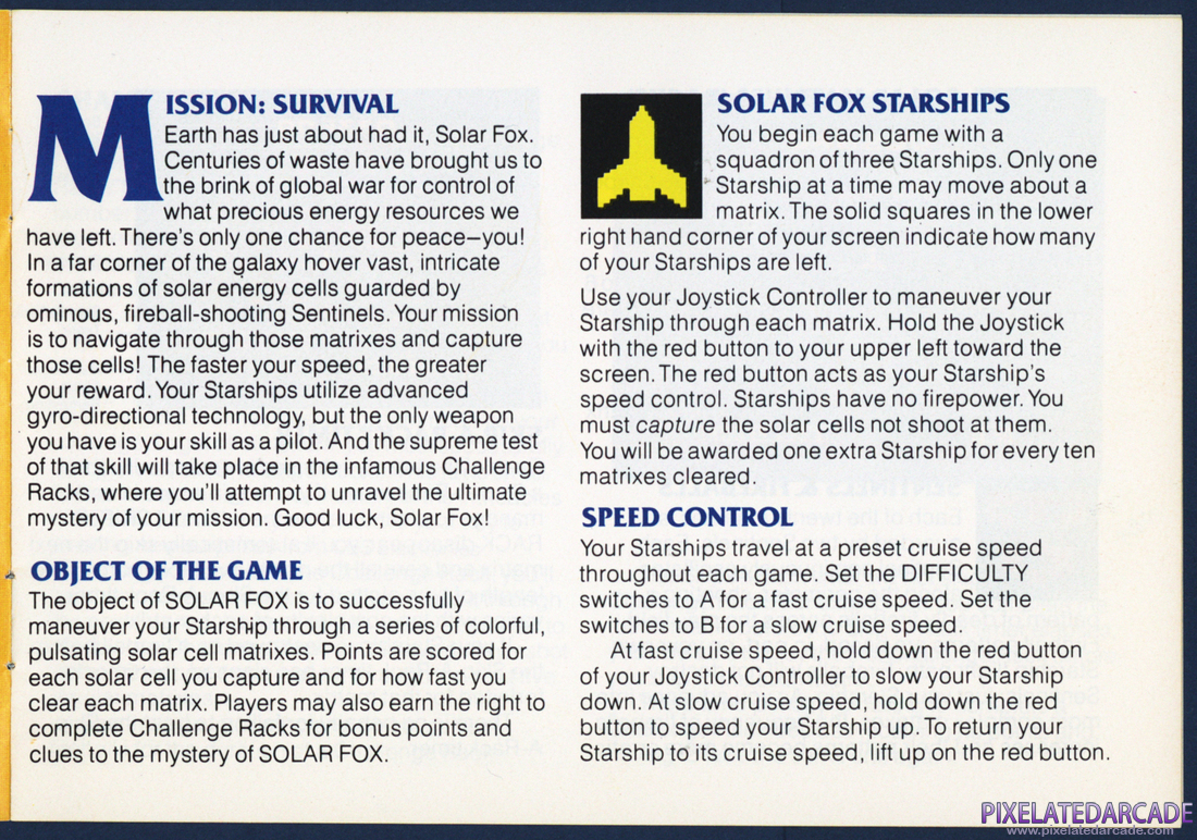 Solar Fox: Instruction Manual - Page 3