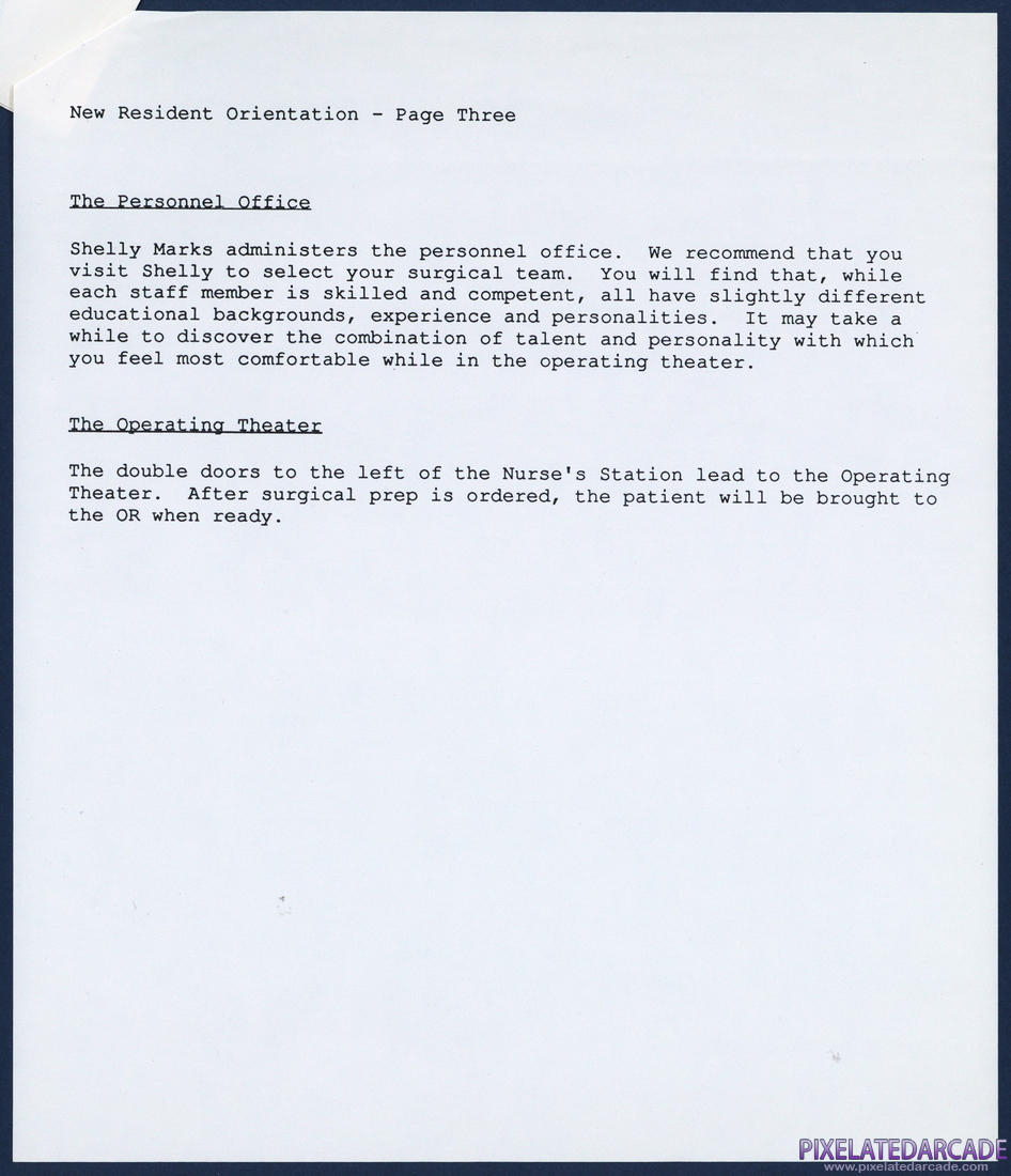 Life & Death: New Resident Orientation - Page Three