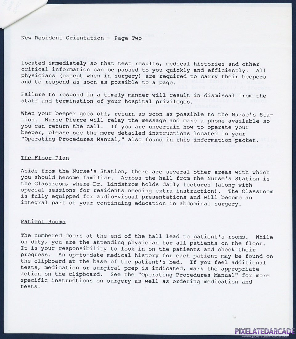 Life & Death: New Resident Orientation - Page Two