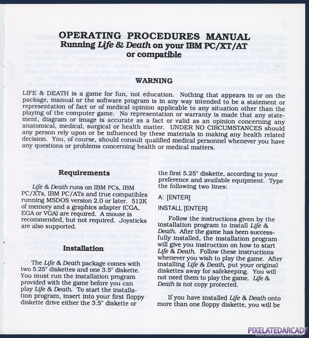 Life & Death: Operating Procedures Manual - Page 2