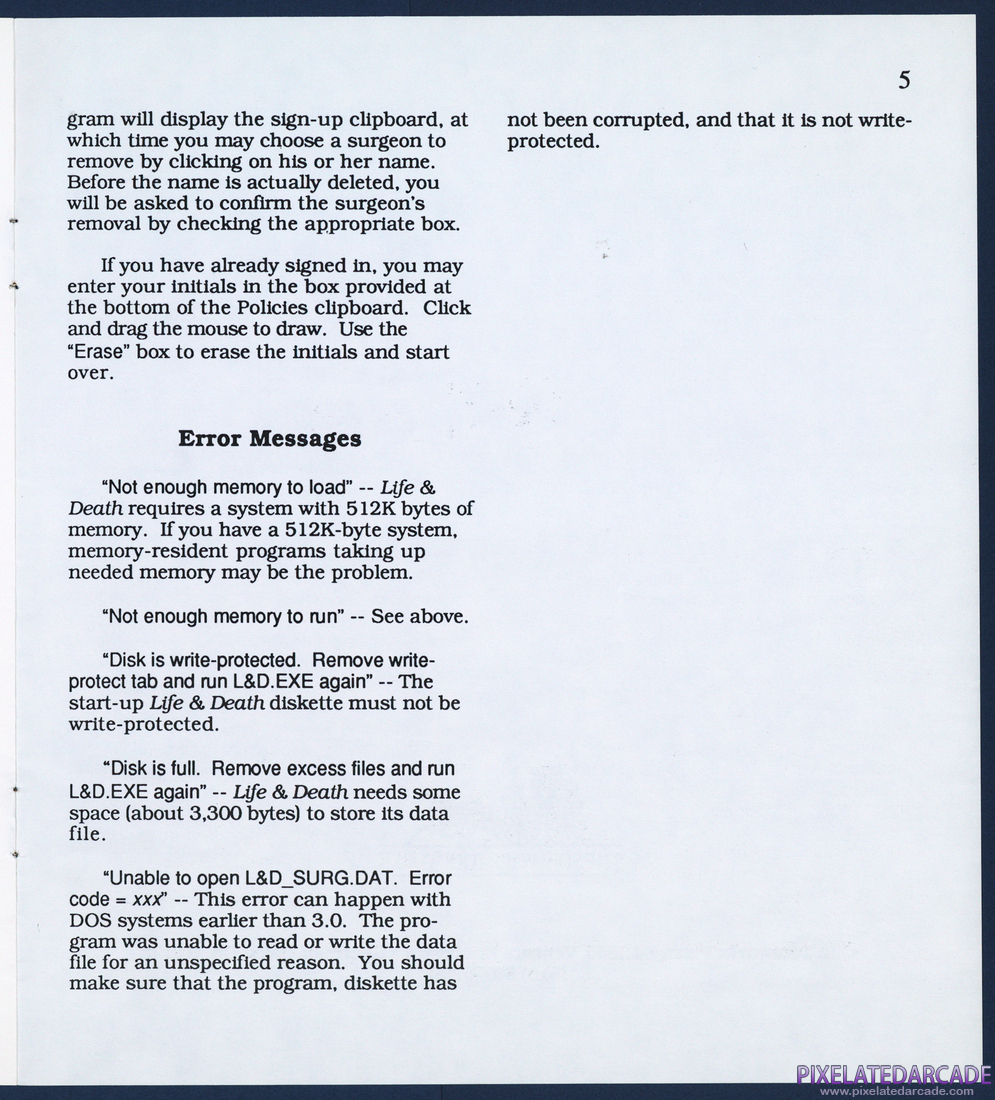 Life & Death: Operating Procedures Manual - Page 6