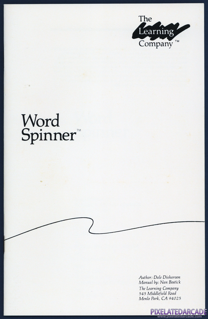 Word Spinner: Instruction Manual - Front Cover