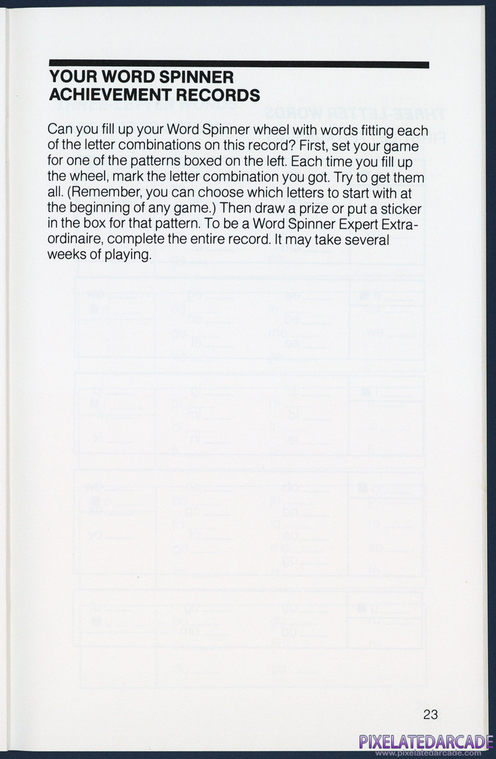 Word Spinner: Instruction Manual - Page 23